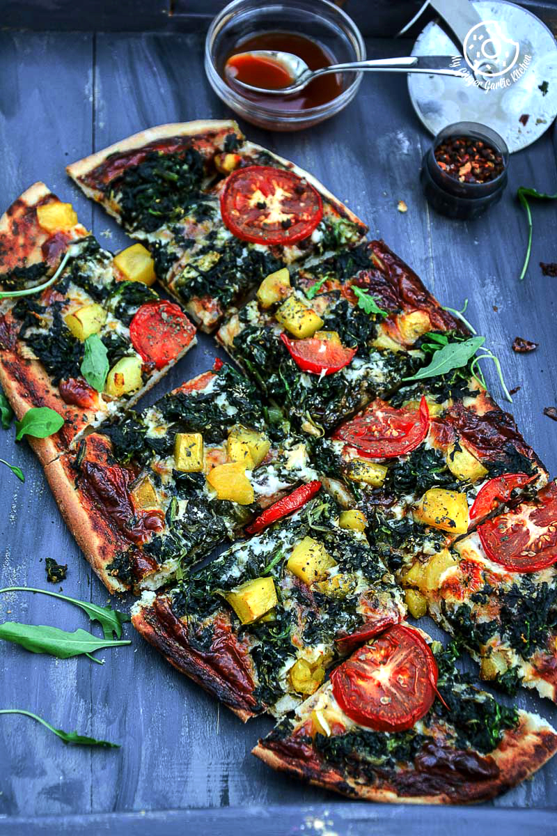 Spinach and Feta Pizza - Sweet Caramel Sunday