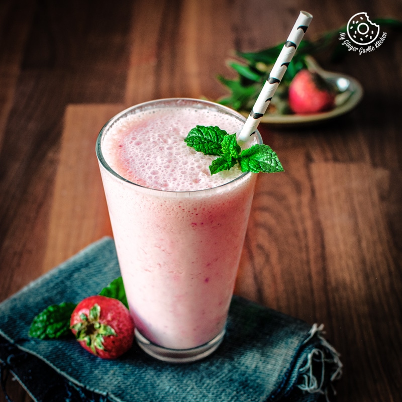 Refreshing Strawberry Lassi - Piping Pot Curry