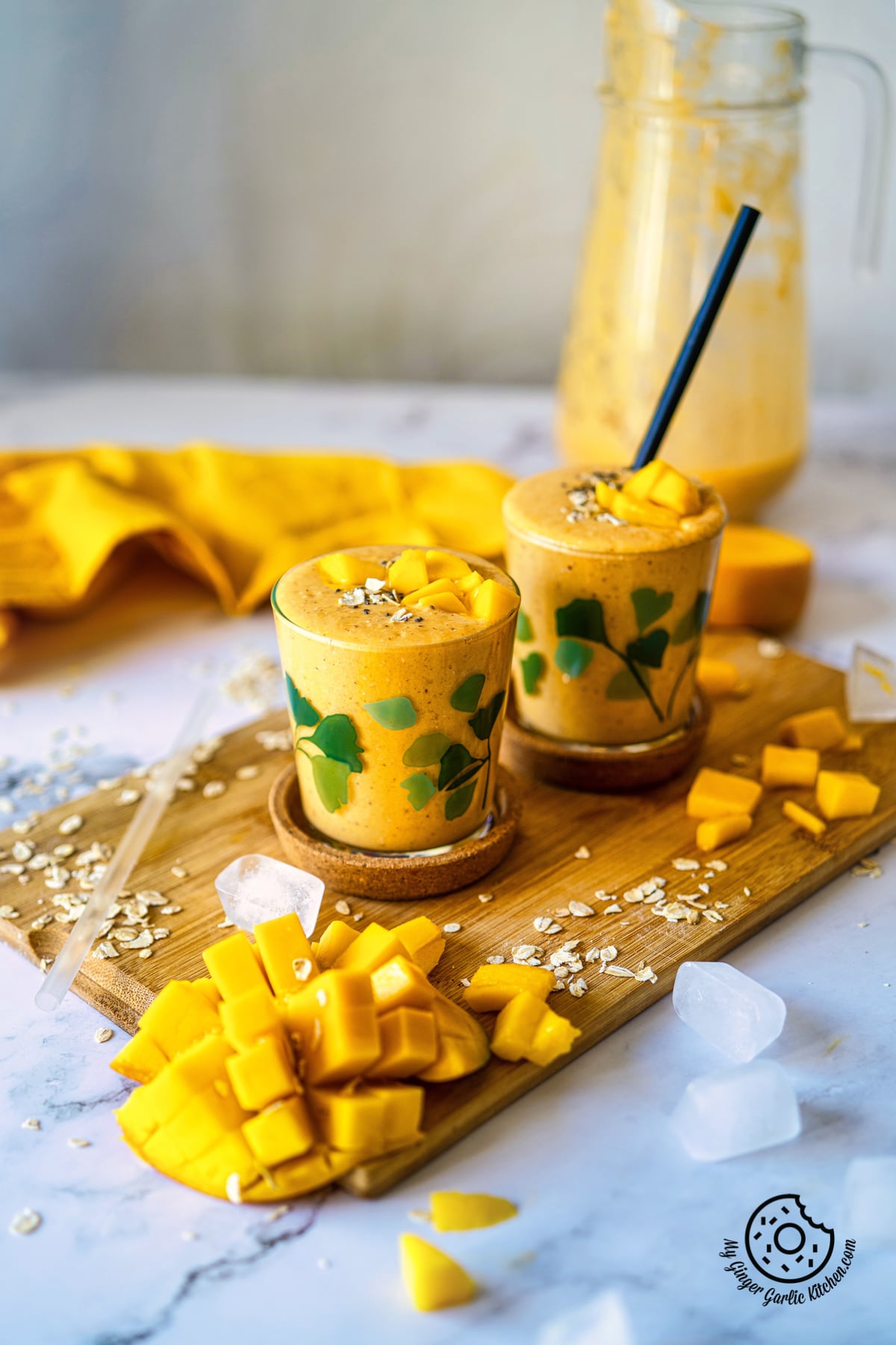 Mango Oats Smoothie (Step-By-Step Photo + Video Recipe) | My Ginger Garlic  Kitchen